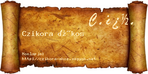 Czikora Ákos névjegykártya